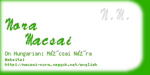 nora macsai business card